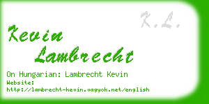 kevin lambrecht business card